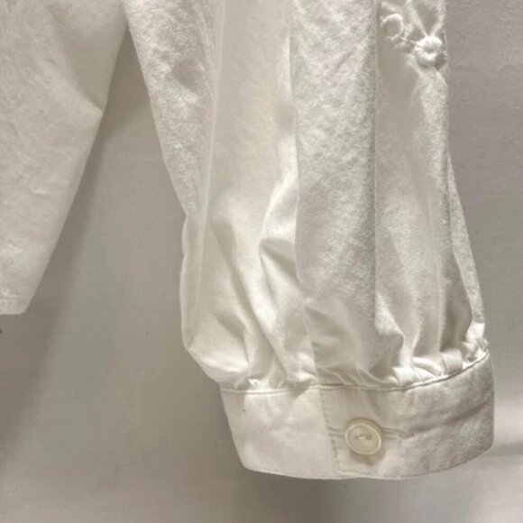 Maurices Eyelet Blouse Women's 1X White Linen Long Sleeve Boho Summer Top NWT - Picture 4 of 10